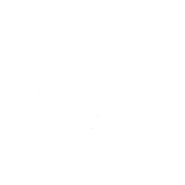 A silhouette of a person riding a cow, holding a spear, enclosed in a circular border.